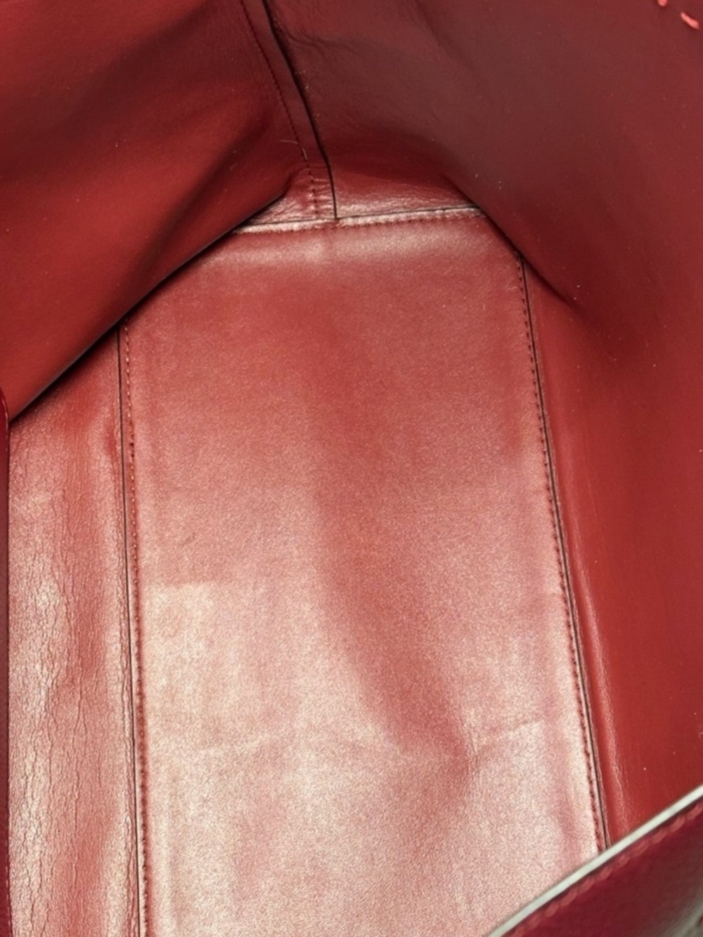 Tory Burch McGraw Leather Tote- Wine Red with Black Handles - Picture 14 of 15